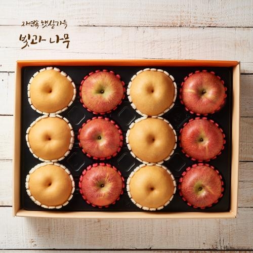 [작심밀도]빛과나무 사과.신고배세트 5.5kg(사과6입,배6입/특품) / 보자기